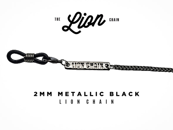 Metallic Black Sunglasses Chain (2mm width)