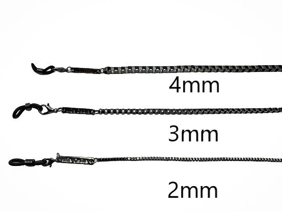 Metallic Black Sunglasses Chain (2mm width)